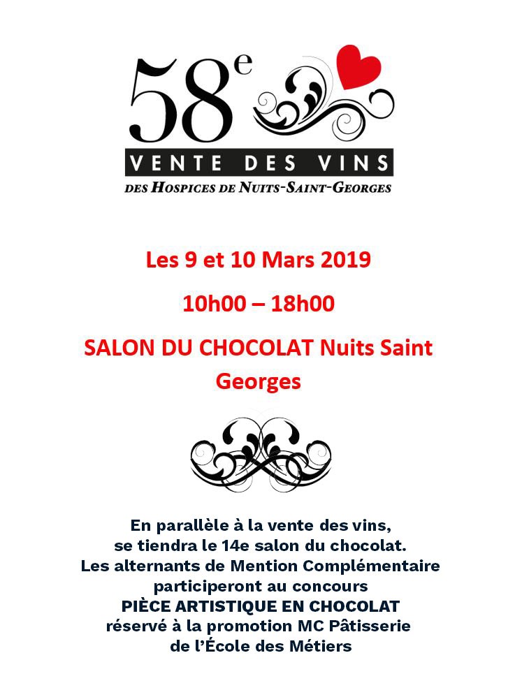 L'Ecole des Métiers au salon du chocolat à Nuits Saint Georges
