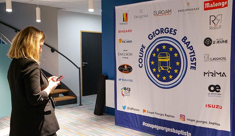 Rollup publicitaire de la coupe Georges Baptiste à l'Ecole des Métiers